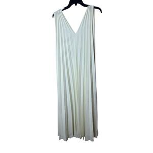 Reiss Loreli Dress Womens 6 Yellow Pleated V‎ Neck Maxi Gown Formal Sleeveless